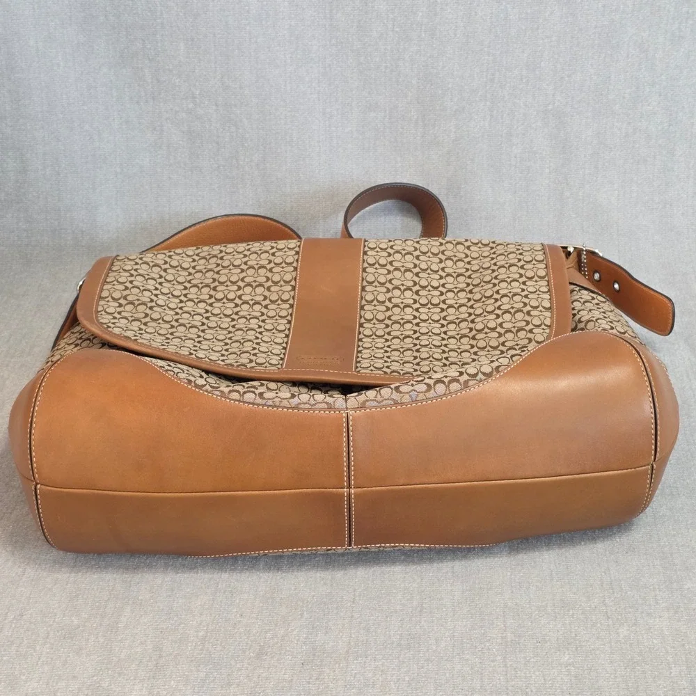 Coach Messenger Bag Womens Large Khaki Ginger Signature Jacquard 05706 Vintage